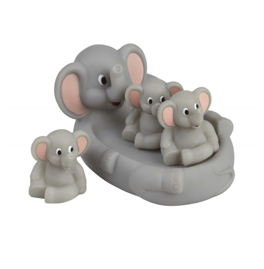 Ravensden Baby Boys Girl Kids Bath Floating Toy Set Mummy Baby Set Grey Elephant