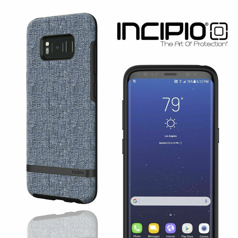 Incipio Samsung Galaxy S8 Esquire Phone Case Slim Fabric Tough Back Cover Blue