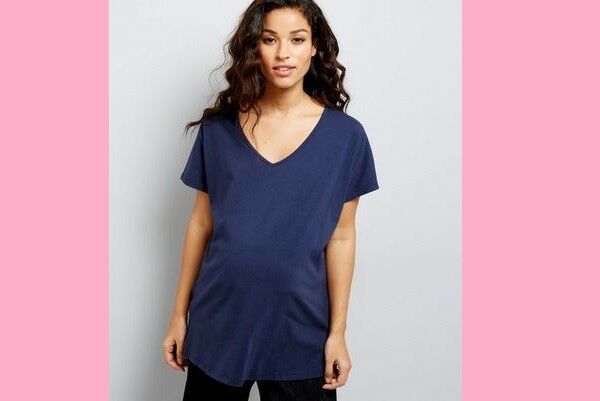 Maternity Navy V Neck Oversized T-Shirt New Look Stunning NEW UK Stock Quality