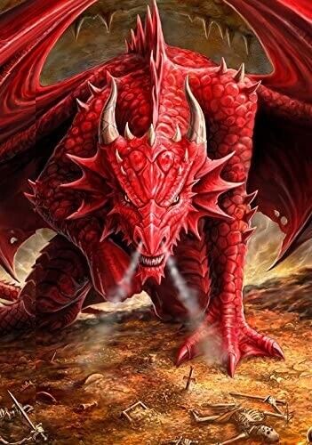 Anne Stokes Blank Greeting card RED Dragon Birthday Christmas Gothic Fantasy new