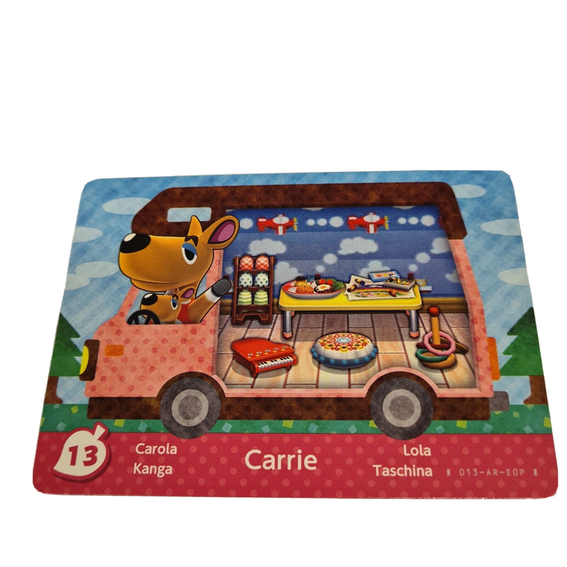 Animal Crossing New Leaf Horizon Amiibo Card CARRIE 13 Nintendo WiiU Switch 3DS