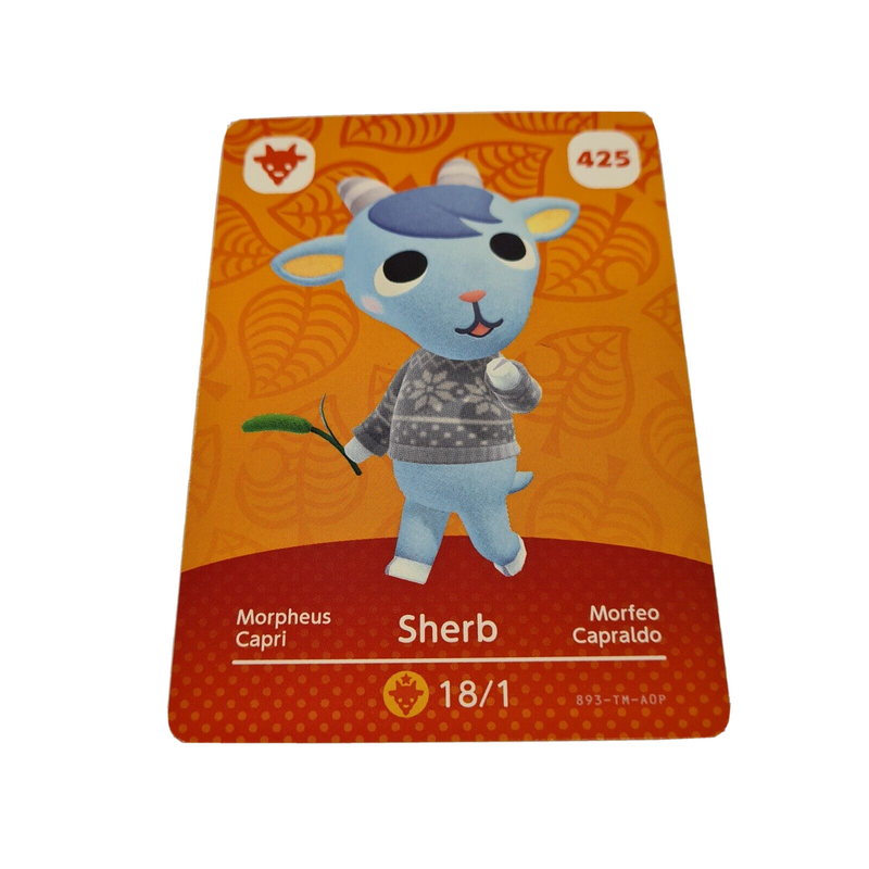 Animal Crossing Amiibo Series 5 Card SHERB 425 NEW HORIZONS 3DS SWITCH