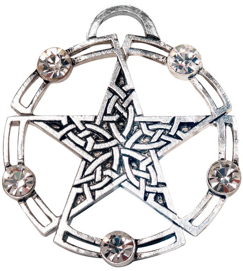 Celtic Pentagram, Pendant, Necklace Pagan, Wiccan Swarovski Crystals Gothic Gift