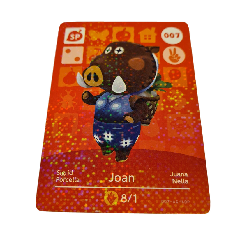 Animal Crossing Amiibo Series 1 JOAN 007 Switch Gift Idea CARD new horizons