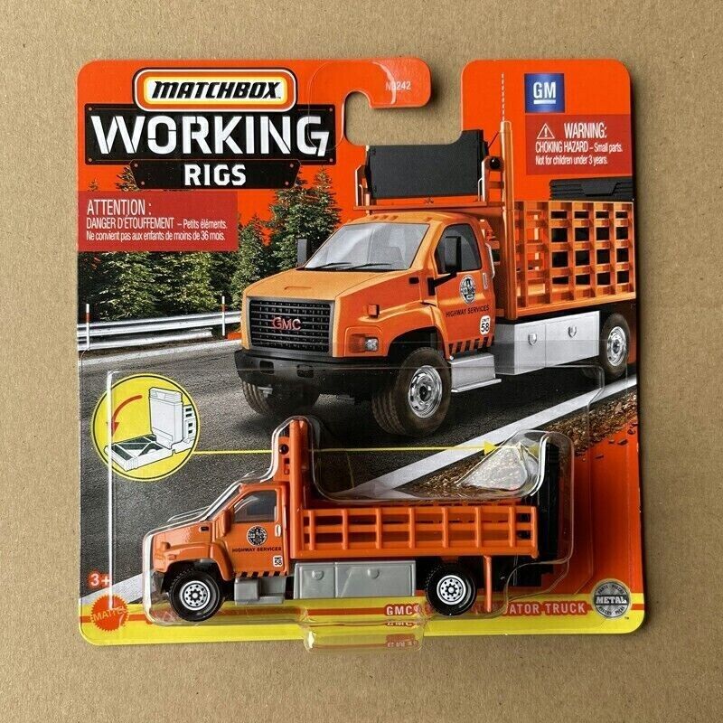 Matchbox Working Rigs GMC 3500 Attenuator Truck Orange OFFICIAL RARE GIFT IDEA