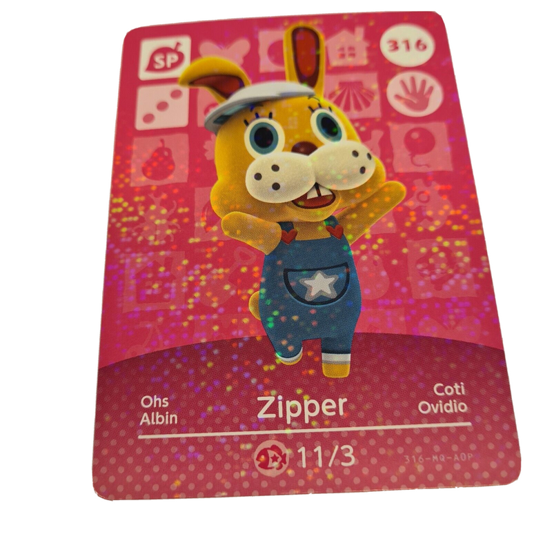 ANIMAL CROSSING AMIIBO SERIES 4 ZIPPER 316 Wii U Switch 3DS GIFT IDEA CARD NEW