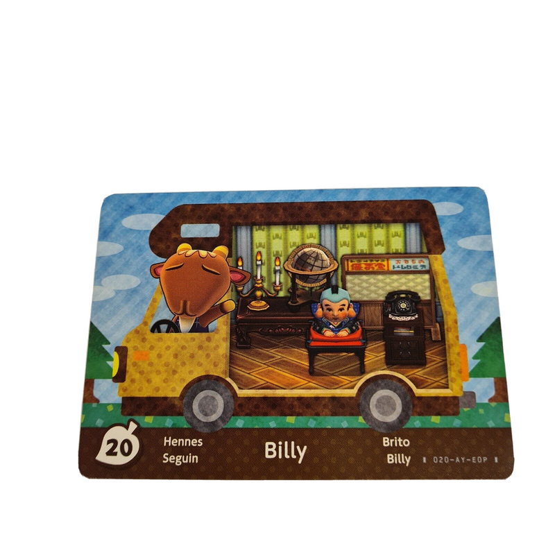 Animal Crossing New Leaf Horizon Amiibo Card BILLY 20 Nintendo WiiU Switch 3DS