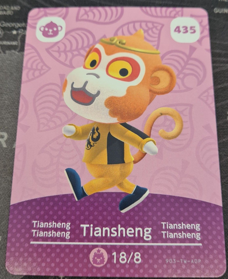 Animal Crossing Amiibo Series 5 Card TIANSHENG 435 NEW HORIZONS 3DS SWITCH