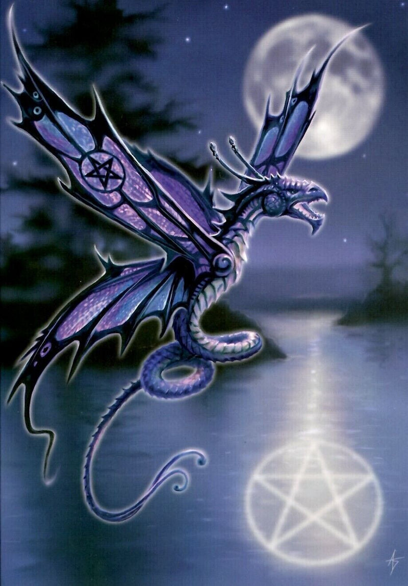 Anne Stokes Blank Greeting card Dragon Moon Birthday Christmas Gothic Fantasy