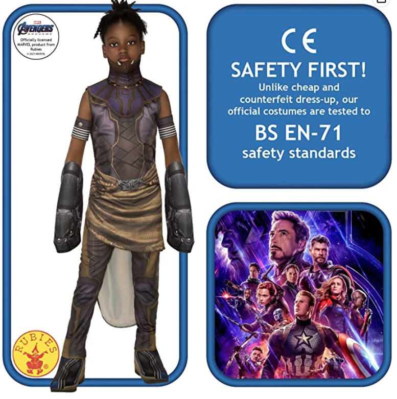 Shuri Fancy Dress Marvel Avengers Superhero Kids Black Panther Costume AGED 5-6