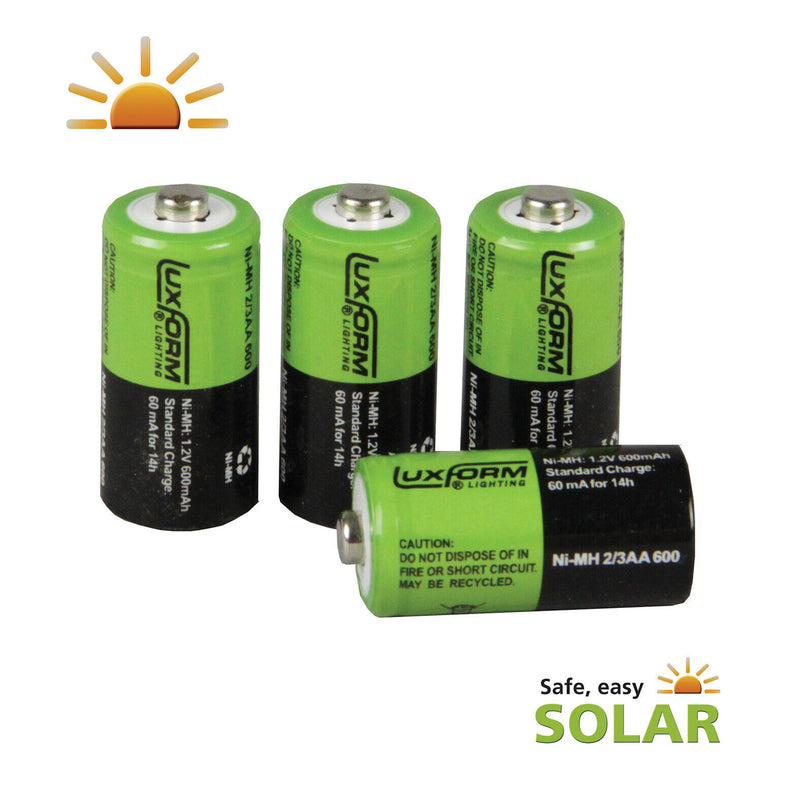 Luxform Lighting 4 x 2/3AA 600 mAH NimH 1.2V Rechargeable Battery Pack of 4