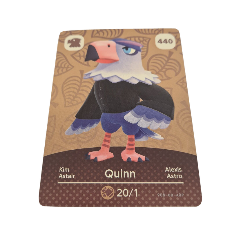 Animal Crossing Amiibo Series 5 Card QUINN 440 NEW HORIZONS 3DS SWITCH