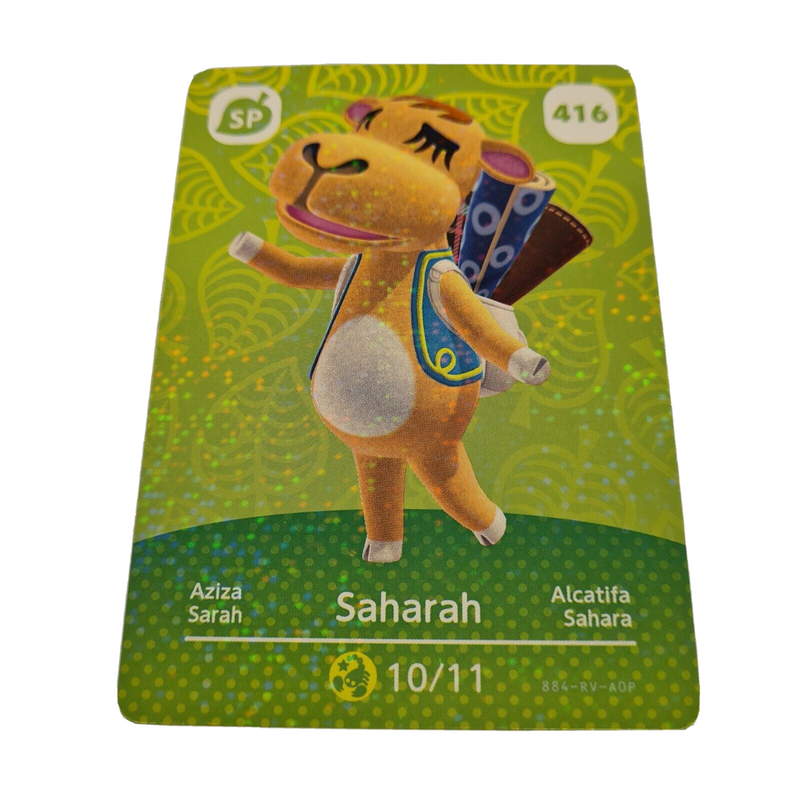 Animal Crossing Amiibo Series 5 Card SAHARAH SP416 NEW HORIZONS 3DS SWITCH