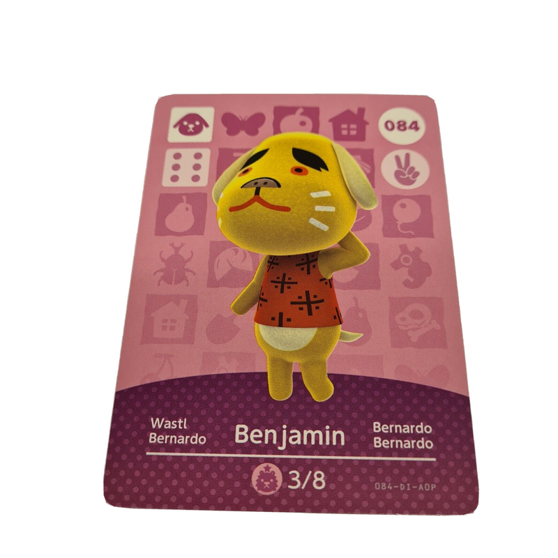 Animal Crossing Amiibo Series 1 BENJAMIN 084 Switch Gift Idea CARD new horizons