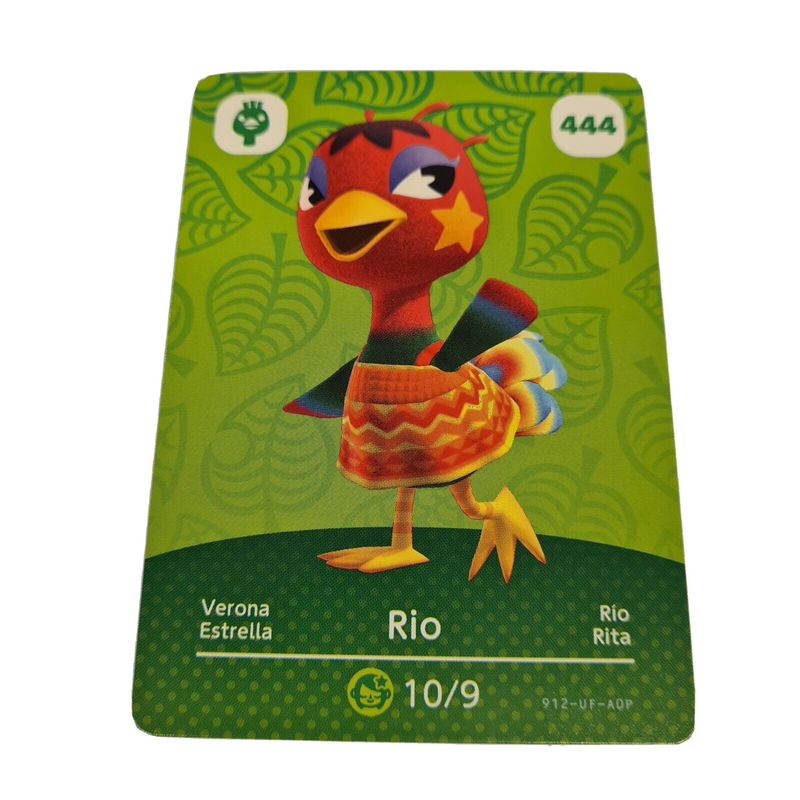 Animal Crossing Amiibo Series 5 Card RIO 444 NEW HORIZONS 3DS SWITCH