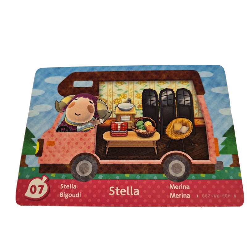 Animal Crossing New Leaf Horizon Amiibo Card STELLA 07 Nintendo WiiU Switch 3DS