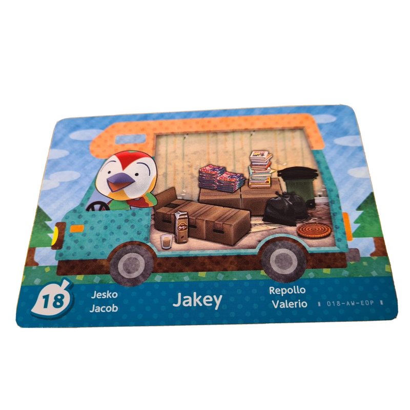 Animal Crossing New Leaf Horizon Amiibo Card JAKEY 18 Nintendo WiiU Switch 3DS