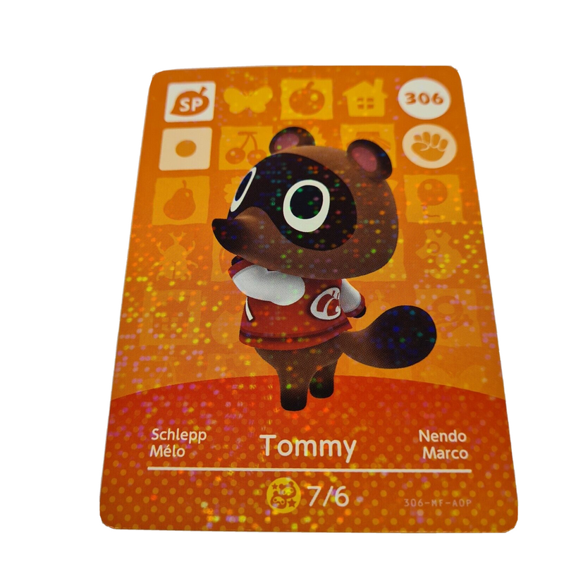 ANIMAL CROSSING AMIIBO SERIES 4 TOMMY 306 Wii U Switch 3DS GIFT IDEA CARD NEW