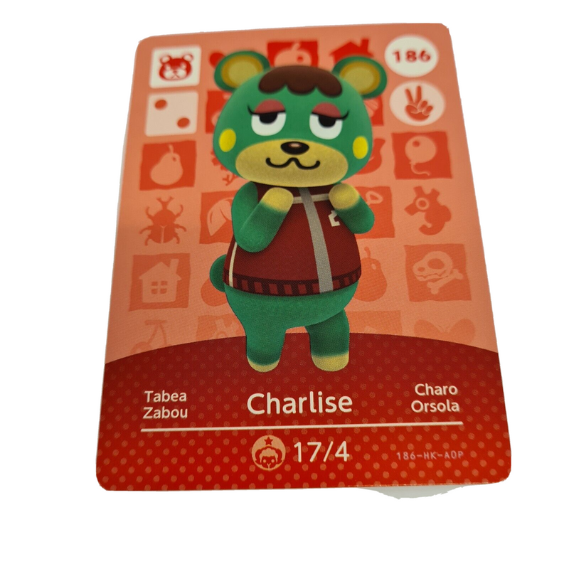 ANIMAL CROSSING AMIIBO SERIES 2 CHARLISE 186 Wii U Switch 3DS GIFT IDEA CARD NEW