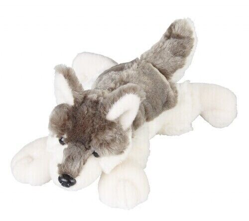 RAVENSDEN PLUSH WOLF LAYING 27CM   SOFT TEDDY CUDDLY WILD BEAR FOREST GIFT IDEA