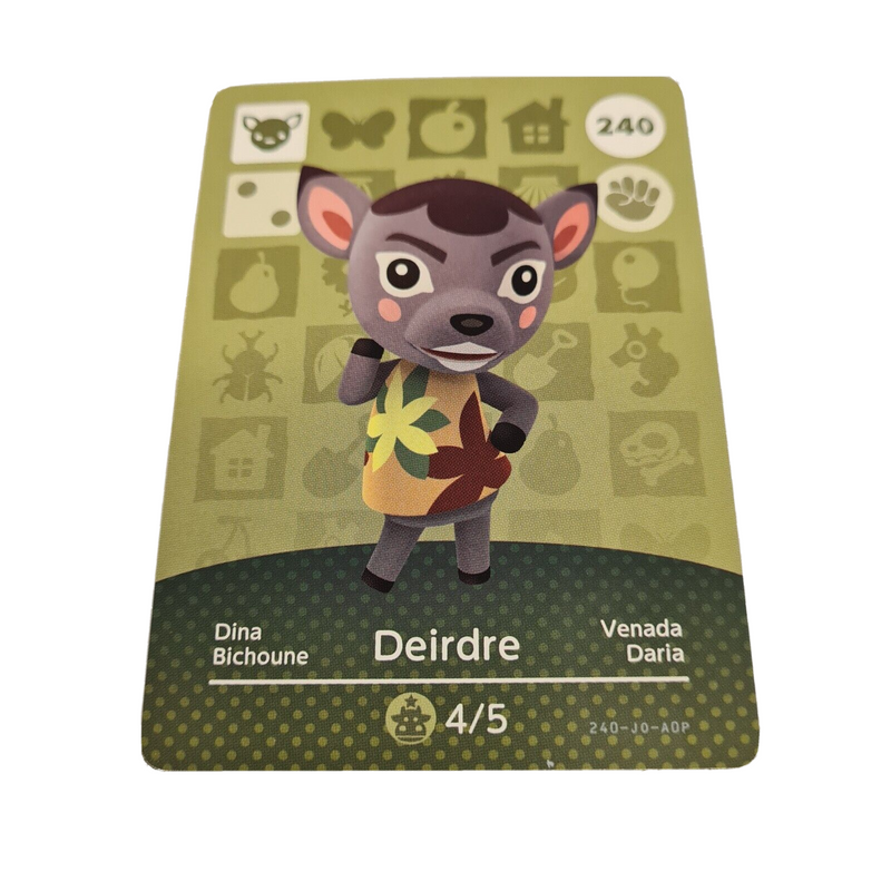 ANIMAL CROSSING AMIIBO SERIES 3 DEIRDRE 240 Wii U Switch 3DS GIFT IDEA CARD NEW