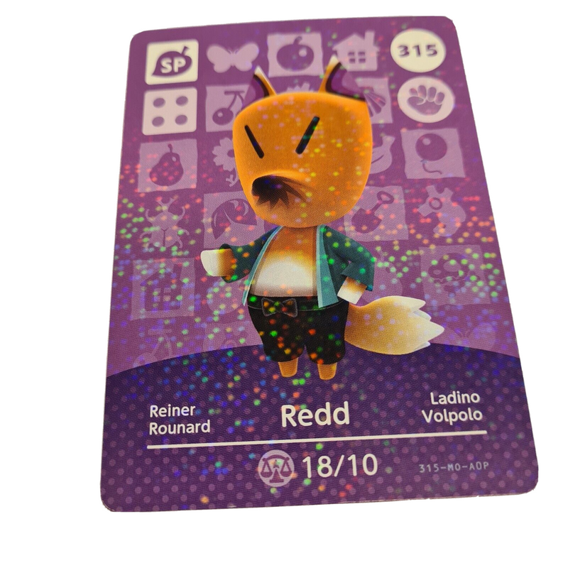 ANIMAL CROSSING AMIIBO SERIES 4 REDD 315 Wii U Switch 3DS GIFT IDEA CARD NEW