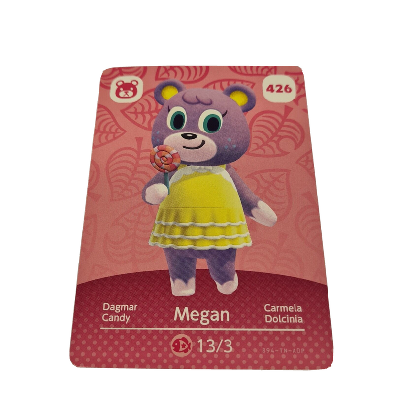 Animal Crossing Amiibo Series 5 Card MEGAN 426 NEW HORIZONS 3DS SWITCH