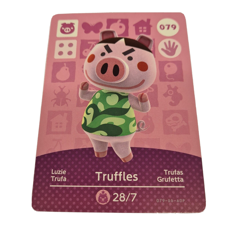 Animal Crossing Amiibo Series 1 TRUFFLES 079 Switch Gift Idea CARD new horizons