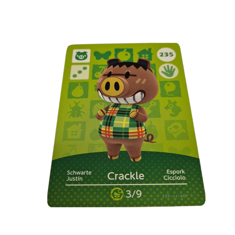 ANIMAL CROSSING AMIIBO SERIES 3 CRACKLE 235 Wii U Switch 3DS GIFT IDEA CARD NEW