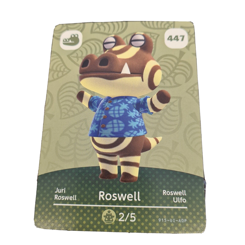 Animal Crossing Amiibo Series 5 Card ROSWELL 447 NEW HORIZONS 3DS SWITCH