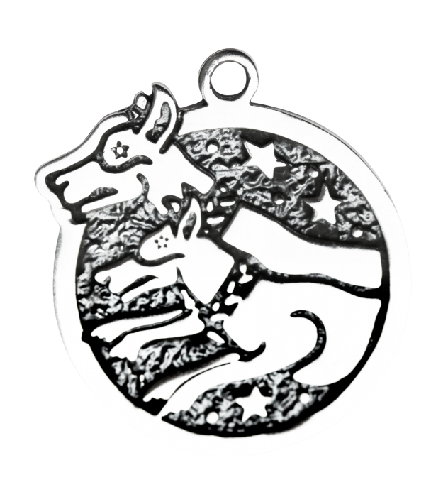 CWN ANNAN Hound Dogs Silver Plated Celtic Birth Charm Necklace 14 Feb - 18 Mar