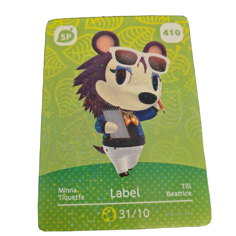 Animal Crossing Amiibo Series 5 Card LABEL SPECIAL SP410 NEW HORIZONS 3DS SWITCH