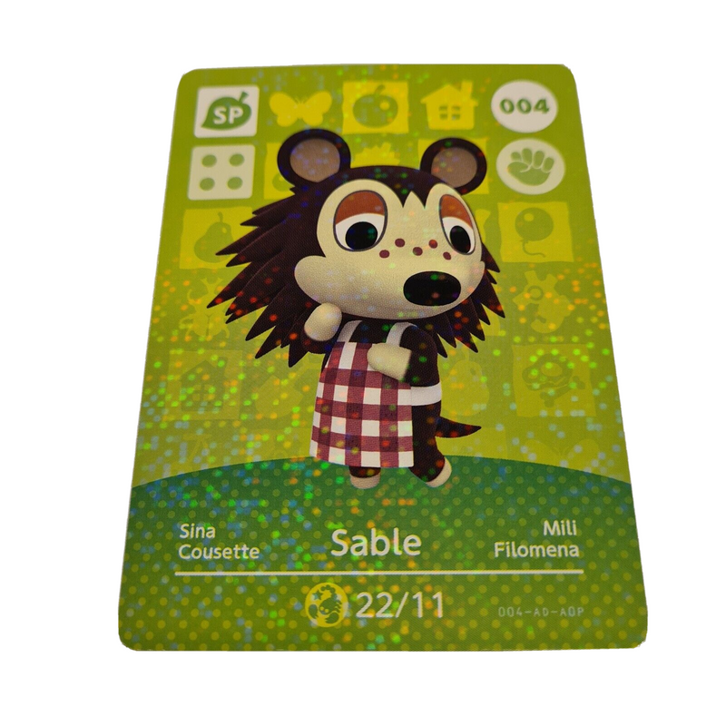 Animal Crossing Amiibo Series 1 SABLE 004 Switch Gift Idea CARD new horizons UK