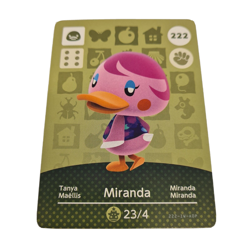 ANIMAL CROSSING AMIIBO SERIES 3 MIRANDA 222 Wii U Switch 3DS GIFT IDEA CARD NEW