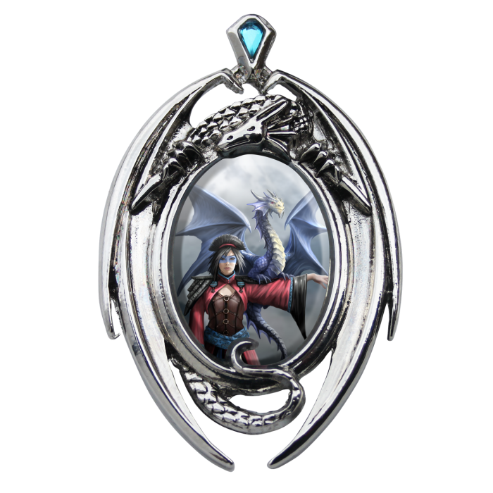 Anne Stokes Enchanted Cameos necklace Look To The East dragon art gift idea new