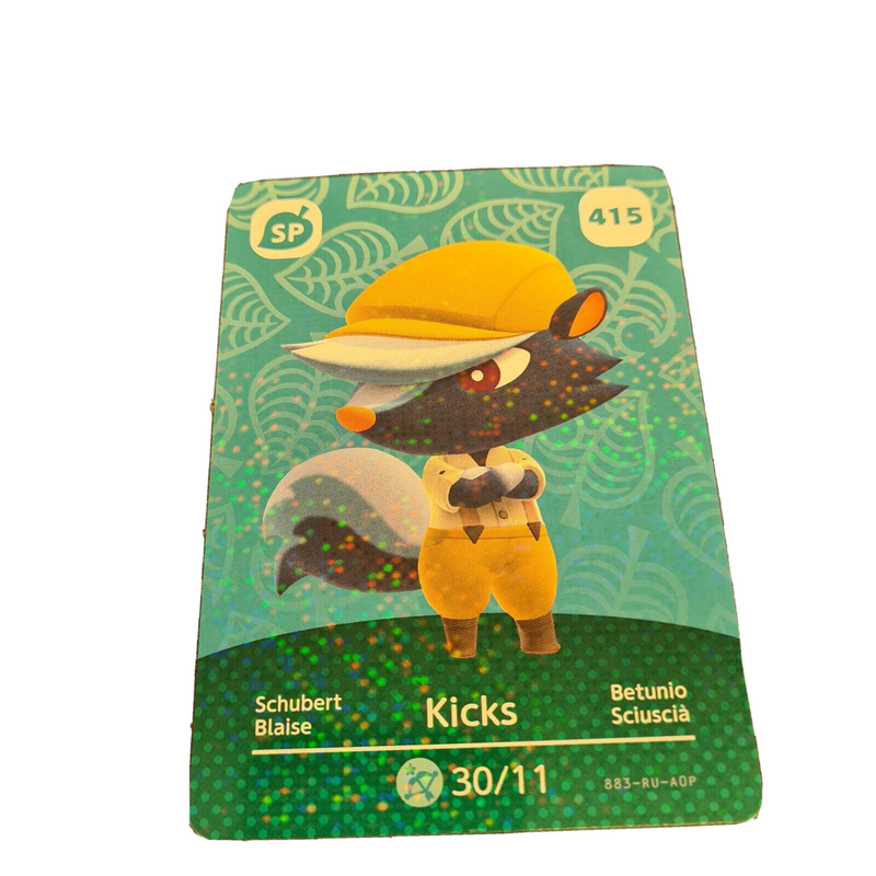 Animal Crossing Amiibo Series 5 Card KICKS SPECIAL SP415 NEW HORIZONS 3DS SWITCH